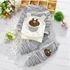 Wholesale Korean Children Clothing Sets handmade embroidery lovely bear t-shirts set baby boys clothes