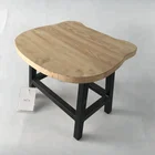 Sturdy animal head shape small wood stool withr black spraying plastic iron legs for cheap and multi-shape optional