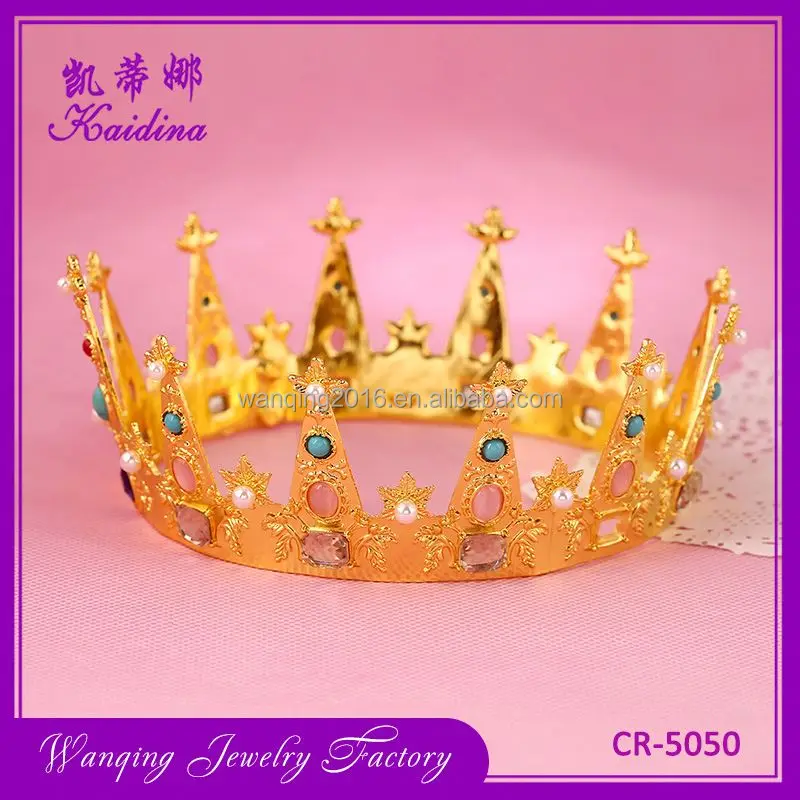 Newest sale multifunction gold bridal rhinestone metal crown