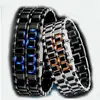 Sample is ok.Hot Sale Black silver Lava LED Display Watch Iron Samurai Stainless Steel Watch For Men Women Sports Digital Watch.