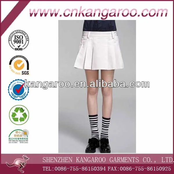 Fashion Girl's White Pleated Skirts/School Girls White Skirts
