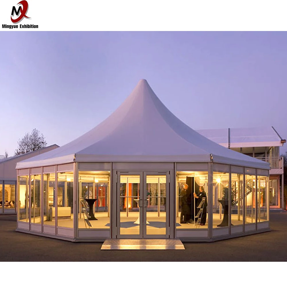 6m diameter Aluminum Frame PVC Roof Polygon Marquee Party Wedding Function catering tent For Outdoor Catering
6m diameter Aluminum Frame PVC Roof Polygon Marquee Party Wedding Function catering tent For Outdoor Catering