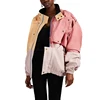 OEM Service 2019 Latest New Design Women Colorblocked Cotton-Blend Twill Pop-Up Jacket