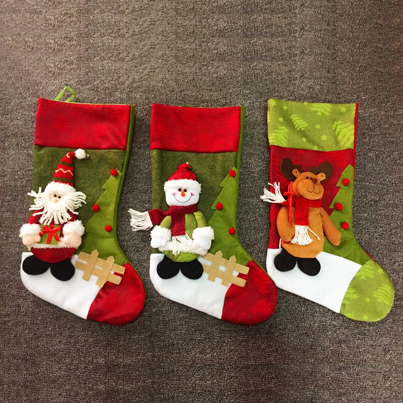 cheap colorful animal fabric christmas stocking,christmas