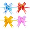 Custom Printed Wedding Christmas Gift Wraps White String Ribbon Butterfly Pull Bow