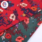 hot sale tissus textile red floral printed chiffon garments designer fabric