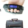 promotional 50KG/10G mini blue back light LCD digital luggage weighing scale with hanging strap