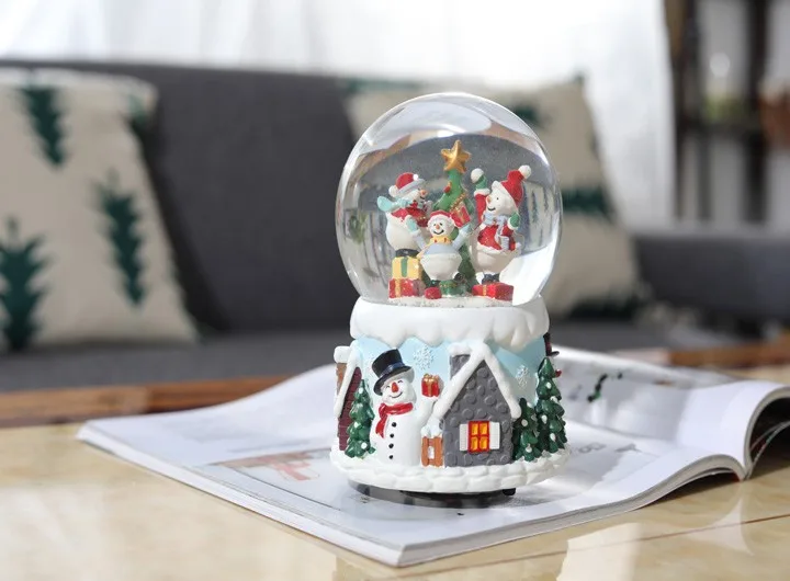 christmas music box snow globe creative souvenir