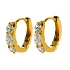 China Factory Clip On Filled Trendy Earrings Designs Women Cz Brass Hoop Plated Gold Earring