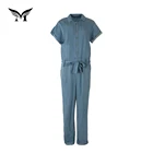 Custom made cotton adult denim jean one piece jumpsuits for women