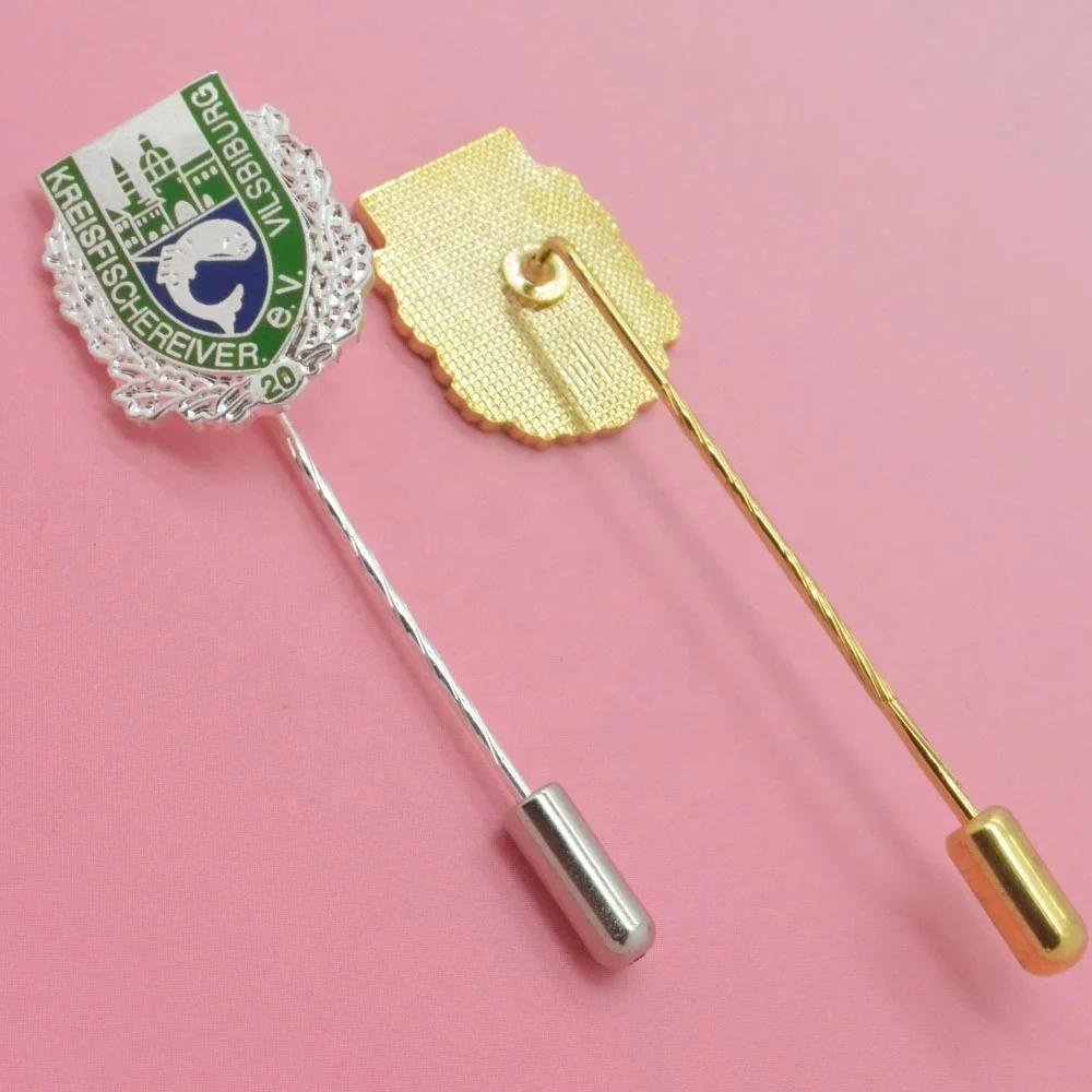 Metal Decorative Flower Needle Long Lapel Pin Badge Set Custom Enamel Men'S Shirt Collar Hijab Brooch Pins