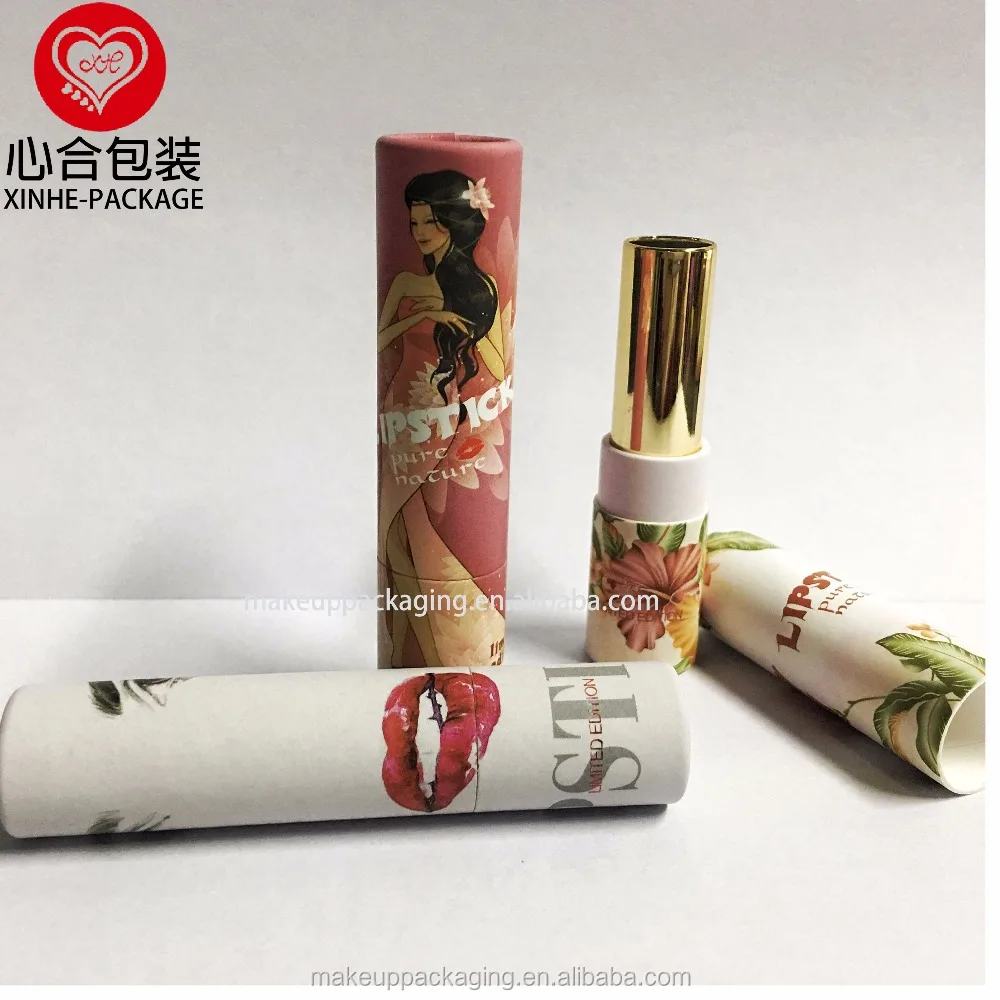 Biodegradable lipstick tubes 12.1mm cardboard/Paper lip balm tube eco friendly/Paper twist up tubes for lipstick packaging