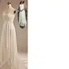 ZH1535X Beach Wedding Bride Dresses 2019 Sexy Empire Sweetheart Ruffles Appliques Chiffon Low Price Summer Casual Bridal Gowns