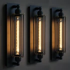 black long design indoor iron led industrial vintage wall sconce lamp