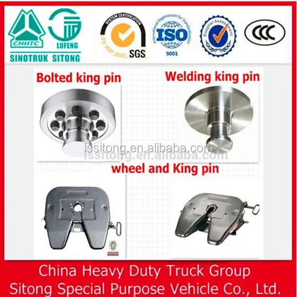 Trailer Parts Kingpin Bolted Trailer 3.5 Inch King Pin With Fifth Wheel