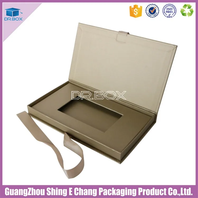 factory supply wholesale cardboard gift card box with ribbon