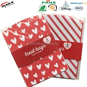 hot sale stripe love heart printing gift envelop paper bags for