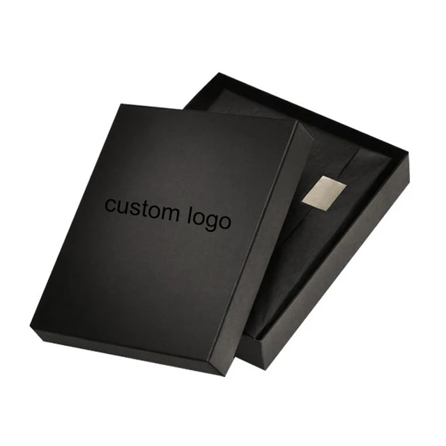 custom black top and bottom lid gift paper packing box for