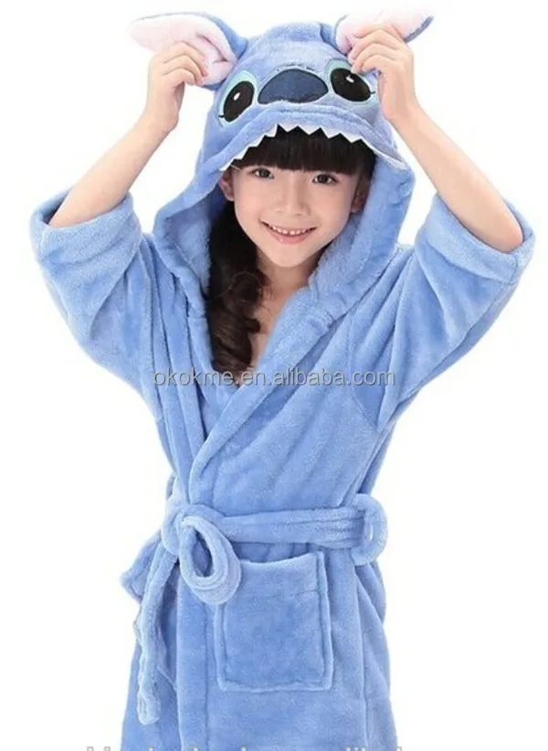 Kids carton night robe bathrobes of polyester for children