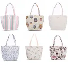 Customized Cheap Cotton Stripe Canvas Tote Bag Wholesale
