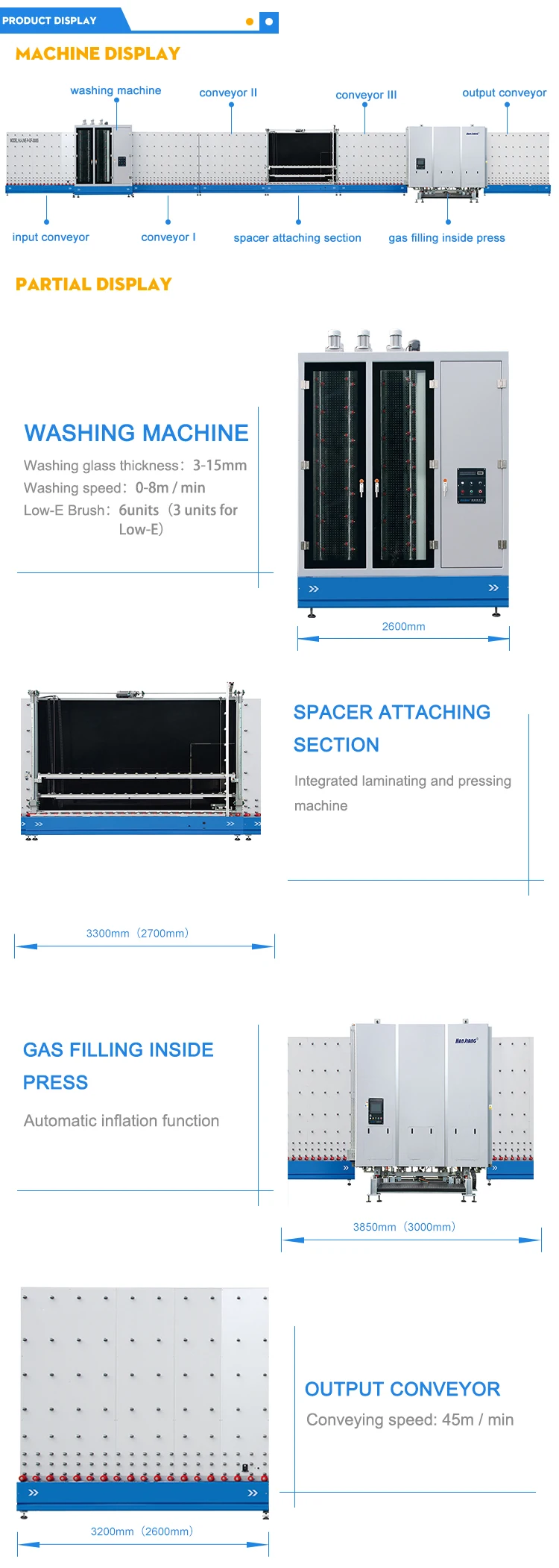 Insulating glass machine hollow glass production line