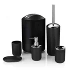 Full Cheap Hotel Luxury 6 Piece Plastic Toilet And Accessories Bathroom Set