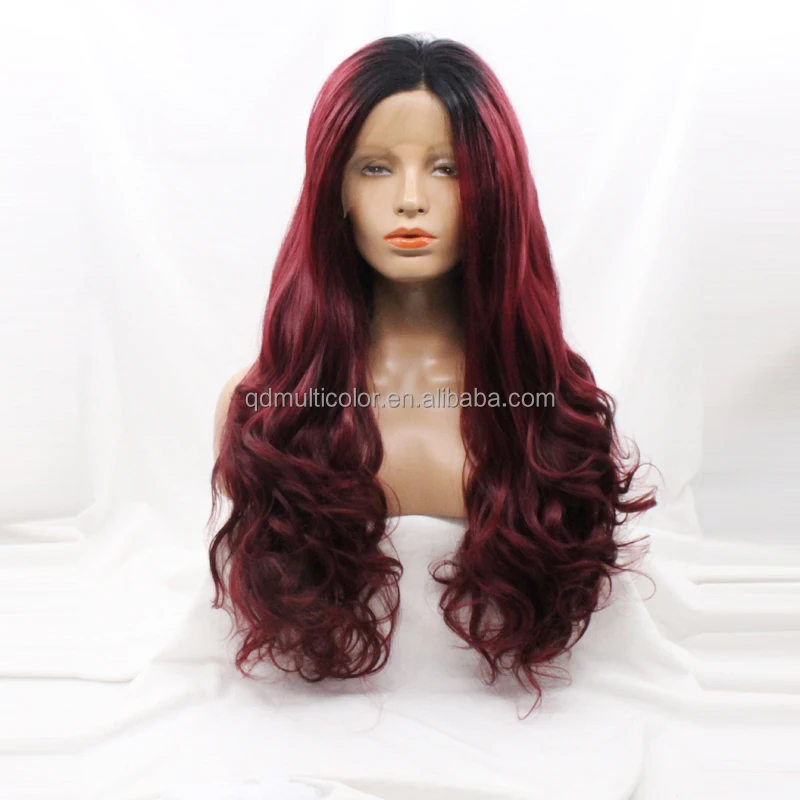 Long Heat Resistant Synthetic Wig Ombre Black to Burgundy Lace Front Wig Cosplay Party Daily, As the picture
Long Heat Resistant Synthetic Wig Ombre Black to Burgundy Lace Front Wig Cosplay Party Daily, As the picture