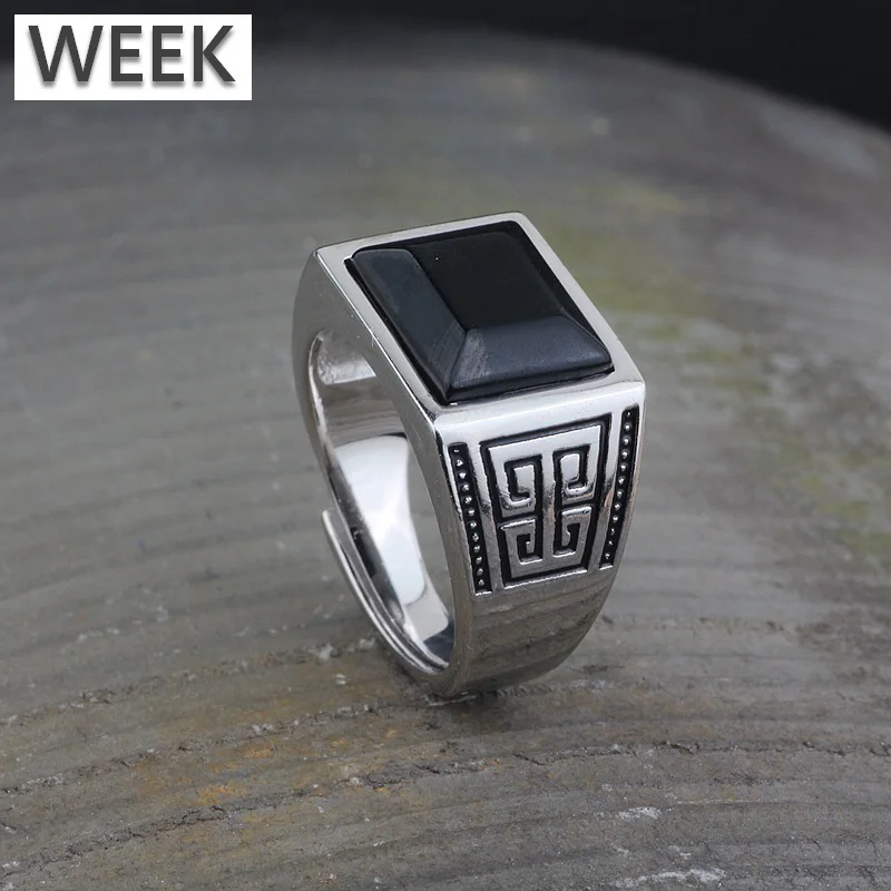 Week Fashion New Design Silver 925 Rectangle Stone Black Onyx Finger Rings Jewelry For Men
Week Fashion New Design Silver 925 Rectangle Stone Black Onyx Finger Rings Jewelry For Men