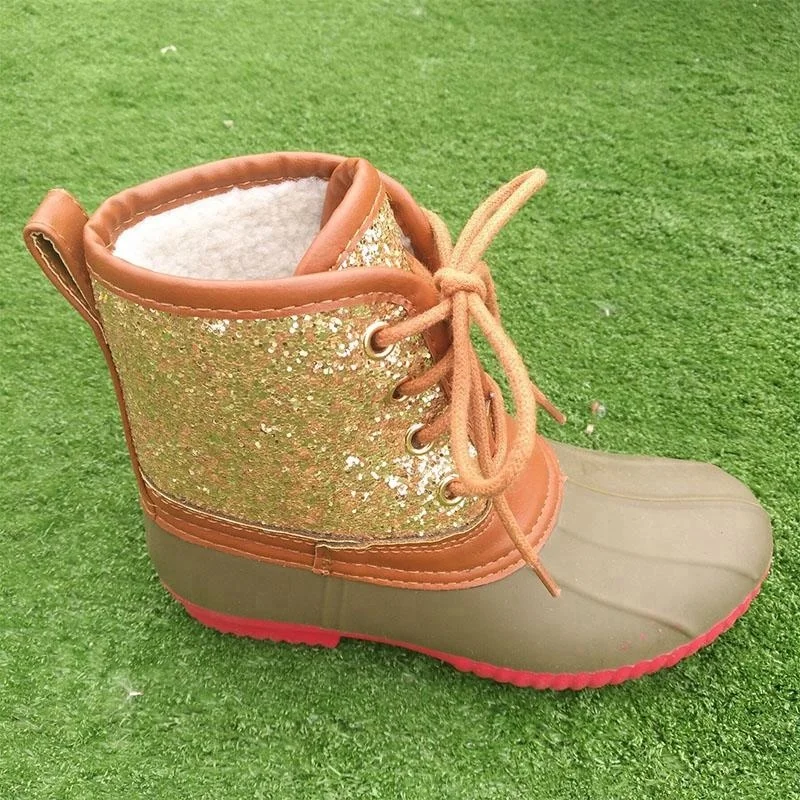 short glitter rain boots