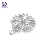 Snow shape 925 sterling silver zircon charm pendant