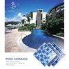 large stock quick delivery sky blue 2 x 2 porcelain mosaic tile pool for five- star hotel resort place pool floor and wall use