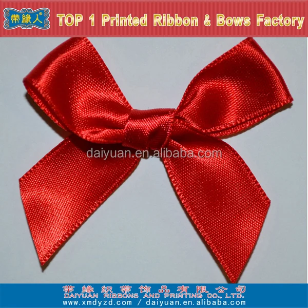 red ribbon bow for garment handmade polyester ribbon bow