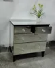 wide mirrored bedroom side table with 4 drawers chest