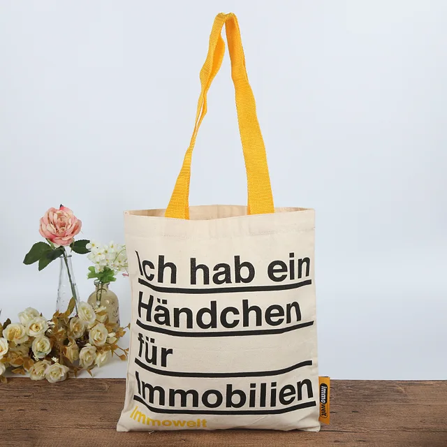 wholesale custom 10oz cotton canvas tote bag with logo printed