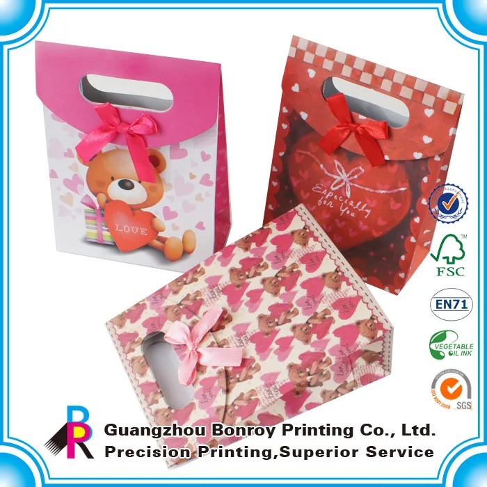 oem production luxury lovely folded gift candy packing bag