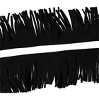 Fashionable Velvet Fringes Trim For shoes , Black Velvet Fringe for Dress