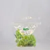 Clear zipper fruit packaging bag with die cut handle and flat bottom