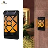 Goldmore Solar Powered Flame Dacing Wall Light 72leds Lattice Design Wall Mounted Night Light Flickering Flame for Yard