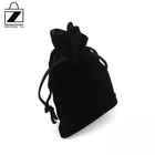 Custom-made black velvet pen pouches fancy drawstring pen gift bags