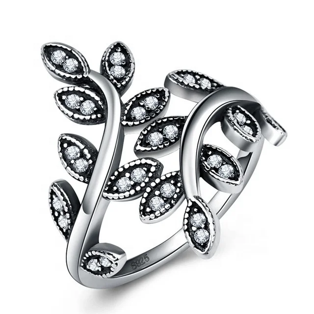 Wholesale bague femme Silver Ring with Crystal Leaf Buds Silver Plated Rings for Women Simple Fashion Jewelry Boho anillos mujer 
Wholesale bague femme Silver Ring with Crystal Leaf Buds Silver Plated Rings for Women Simple Fashion Jewelry Boho anillos mujer