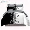 100% Polyester Black And White Cheap Custom Printed Duvet Cover Sets Bedding