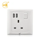China brand British standard wall socket switch with USB