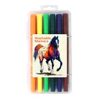 12 Water based markers dual tips brush fineliner color pens