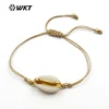 WT-B421 Wholesale Fashion Design Special Cowrie shell Bracelets adjustable Jewelry NaturalCowrie shell Wrapped bracelets