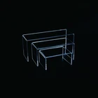 Retail Supermarket U Type 3 Step Acrylic Riser Display Stand
