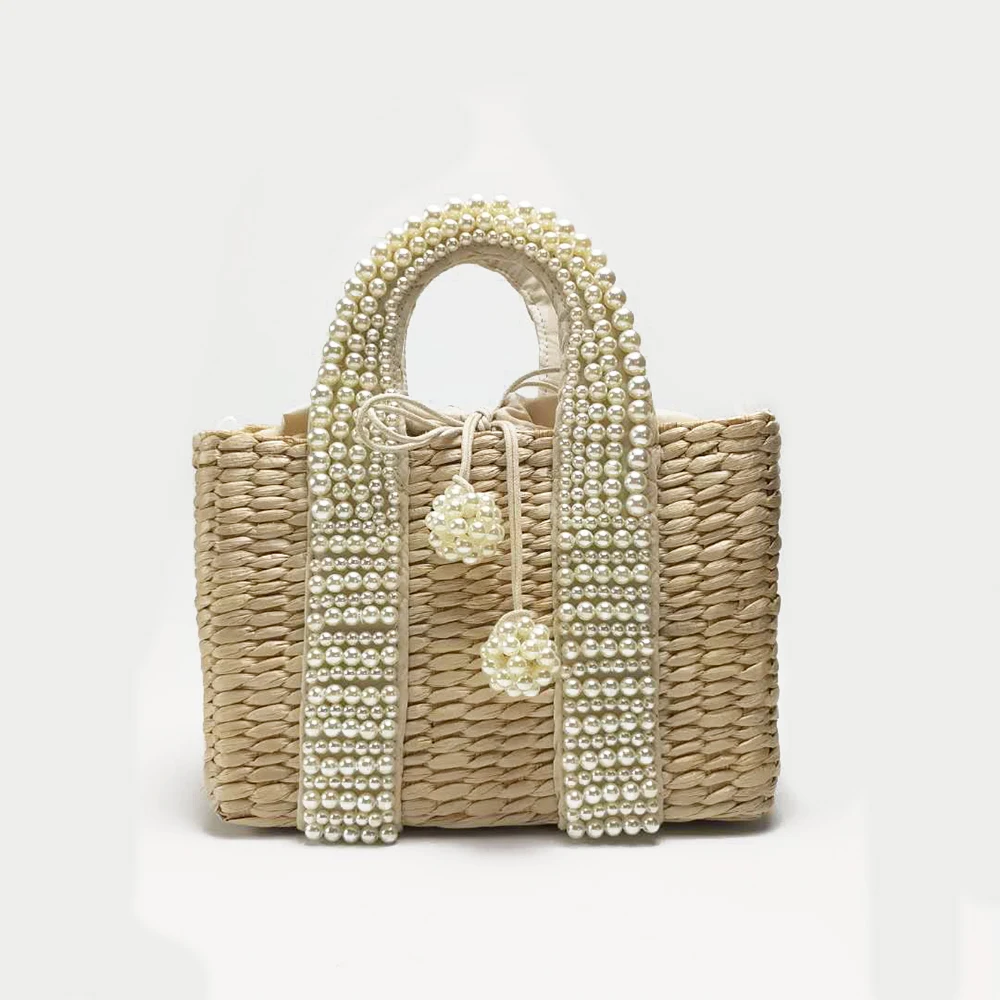 2020 Summer Holiday Beach Bag with Pearl Large Tote Straw Bag Crossbody Bag for Women
2020 Summer Holiday Beach Bag with Pearl Large Tote Straw Bag Crossbody Bag for Women