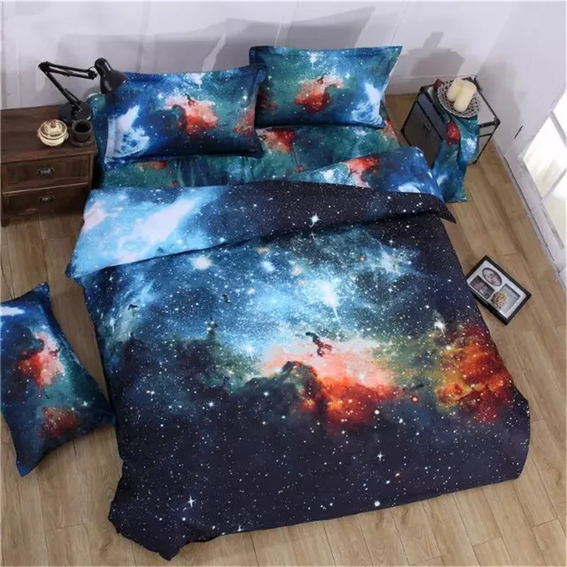 2016New fashion 3DGalay Bedding Sets Twin/Queen Size Universe Outer Space Themed Bedspread Bed Linen Bed Sheets Duvet Cover Set