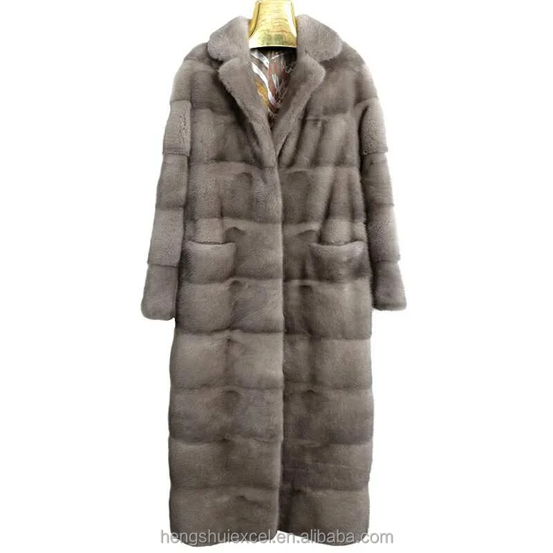 Lavish ladies horizontal design mink fur overcoat
