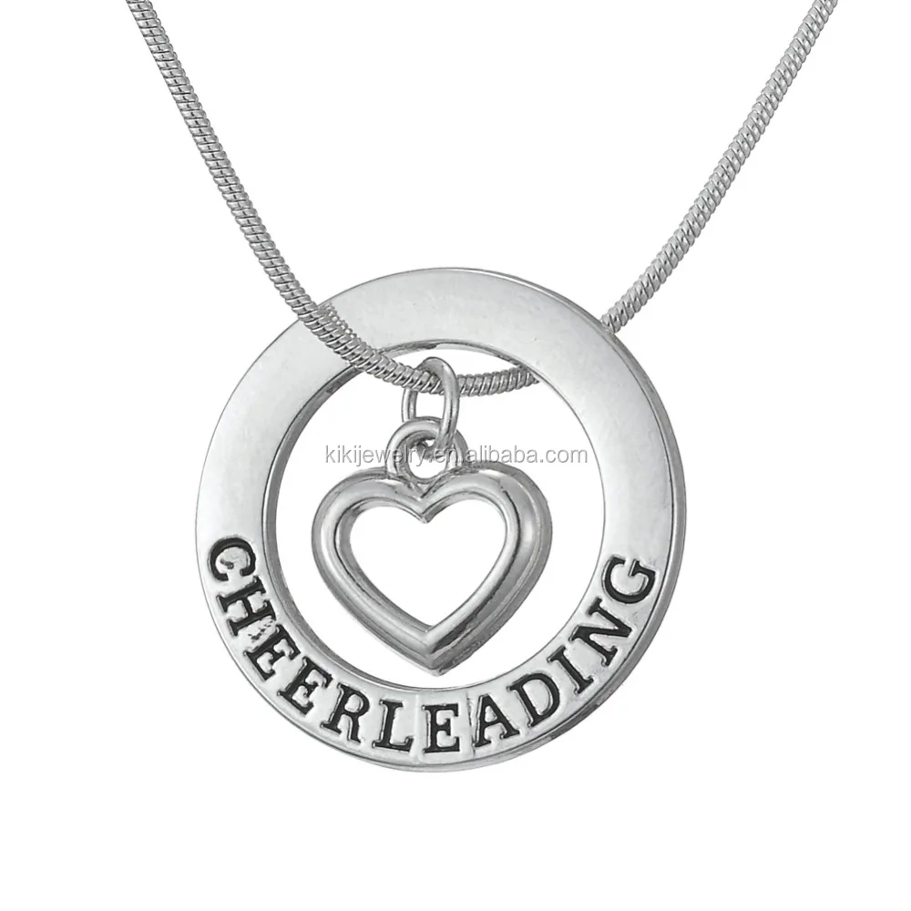Fashion New Design Zinc Alloy Silver Tone Cheerleading Heart Pendant Snake Chain Necklace, Antique silver
Fashion New Design Zinc Alloy Silver Tone Cheerleading Heart Pendant Snake Chain Necklace, Antique silver