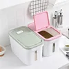 wholesale hot selling plastic rice dispenser box storage container kitchen household cereal storage box with lid